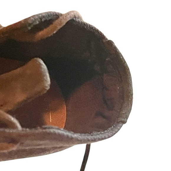 Toms Brown Chocolate Suede Wool Lunata Lace Up Heeled Ankle Booties Size 6.5 - Picture 12 of 16